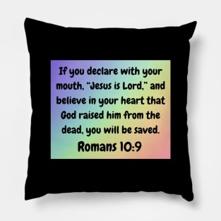 Bible Verse Romans 10:9 Pillow