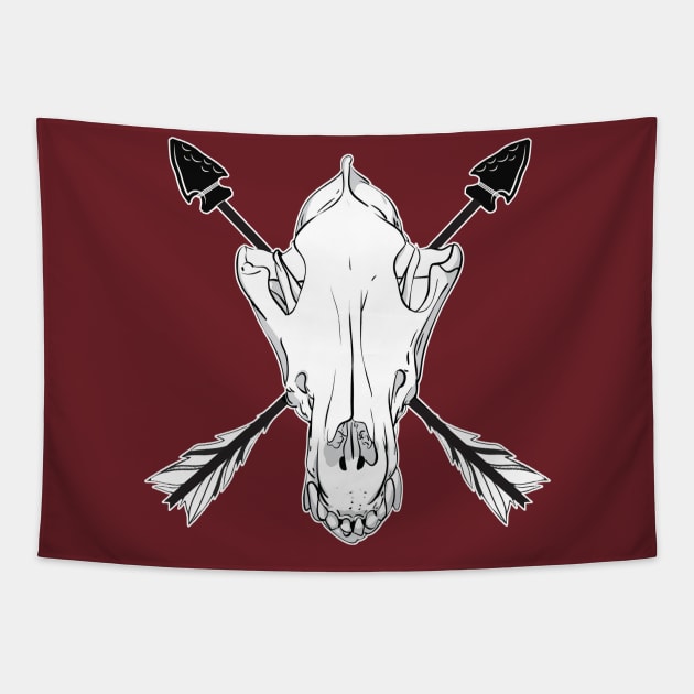 Wolf Skull 2 Tapestry by Brightfeather