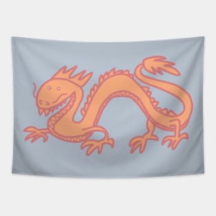 Dragon in Peach Fuzz Pantone Color of the Year 2024 Tapestry