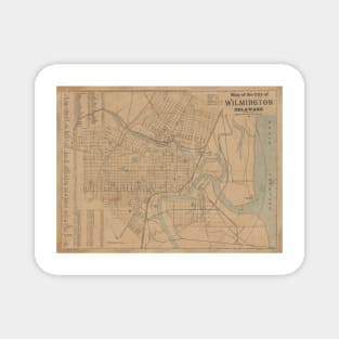 Vintage Map of Wilmington DE (1898) Magnet