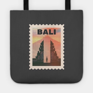 Bali Indonesia Postcard Stamp Design with Travel Photograph Tote