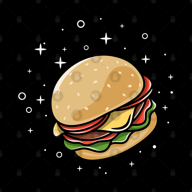 Cute Burger Cartoon by garistipis