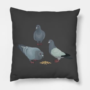 Snacking Pigeons Pillow