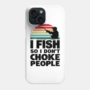 Retro sunset fishing lover design Phone Case