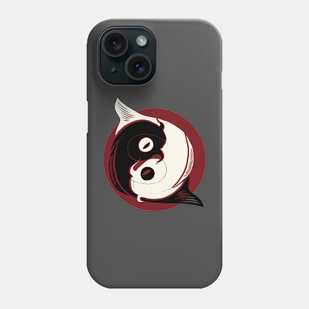 Koi carp yin yang Phone Case by Sloosh