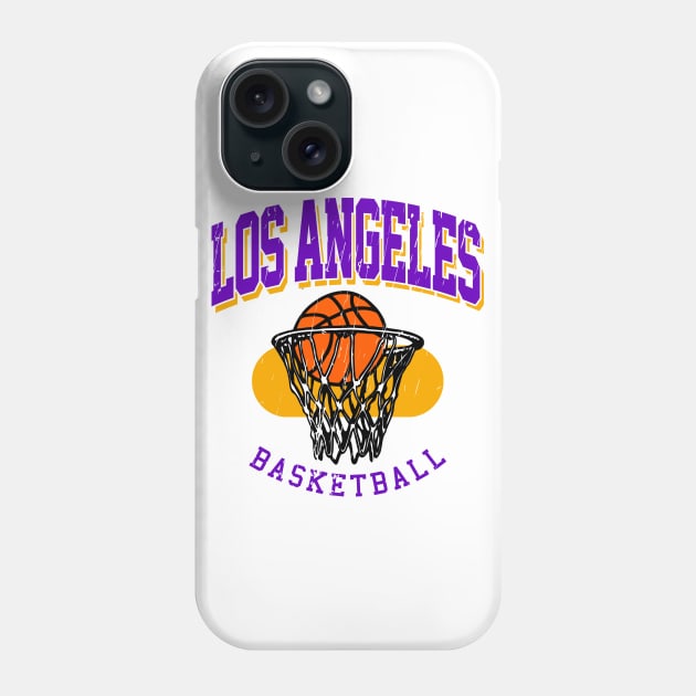 Vintage Los Angeles Basketball Phone Case by funandgames