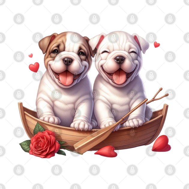 Valentine Bulldog Couple by Chromatic Fusion Studio