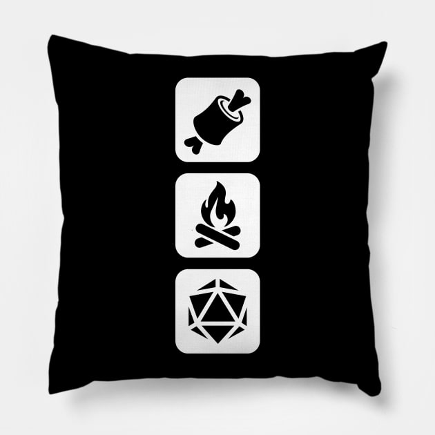 DnD Design Eat Sleep Roll Pillow by OfficialTeeDreams