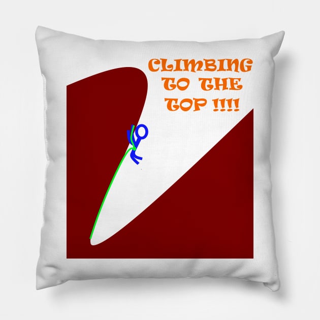 Rock Climbing To The Top Pillow by simonjgerber