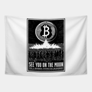 BITCOIN "SEE YOU ON THE MOON"(black) Tapestry