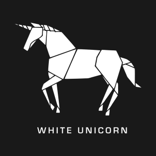 White Origami Unicorn T-Shirt