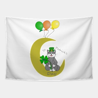 St Patrick's DAY and funny cat Tapestry