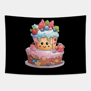 Birthday Cake Cartoon Tapestry