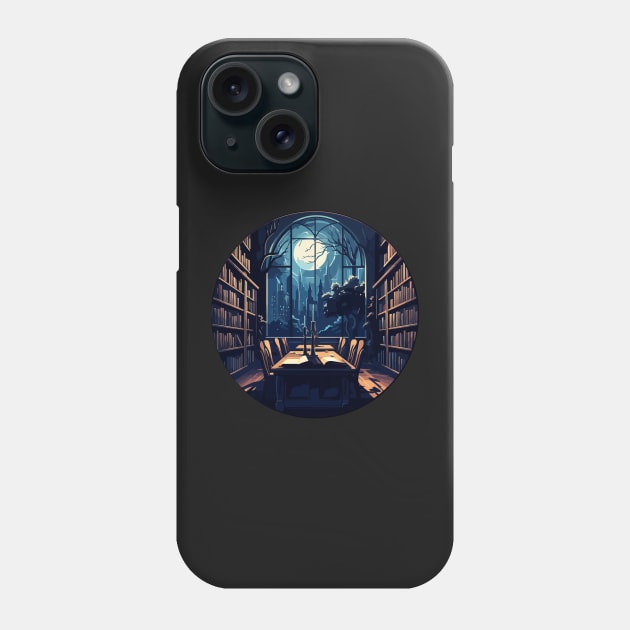 Dark academia library at night Phone Case by ktmthrs