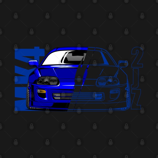 toyota supra front half blue by aredie19