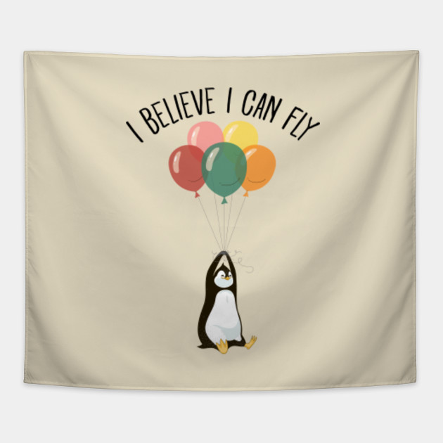 I Believe I Can Fly - Cute Penguin Flying With Balloons
