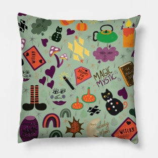 Enchanted Evening: A Whimsical Halloween Frolic Pillow