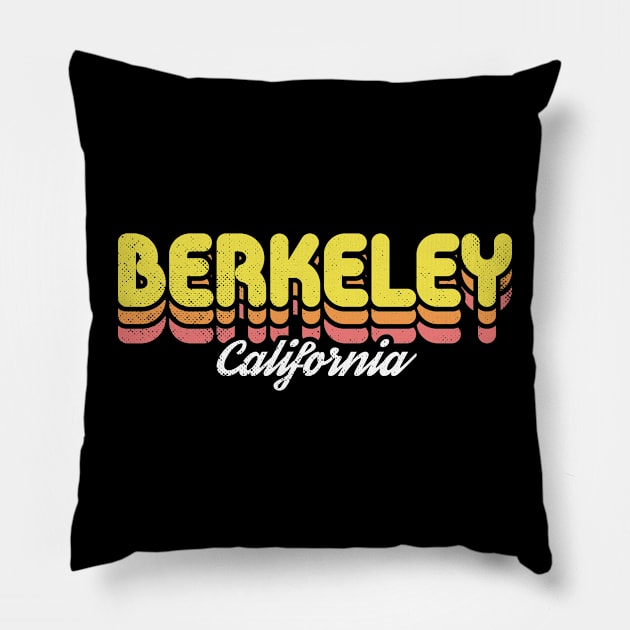 Retro Berkeley California Pillow by rojakdesigns