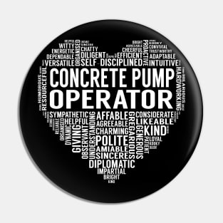 Concrete Pump Operator Heart Pin