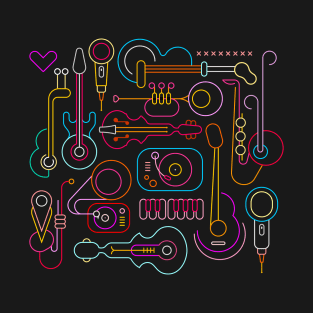 Neon Musical Instruments Design - Jazz Lovers T-Shirt