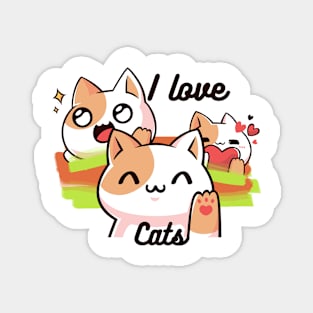 I Love Cats Magnet