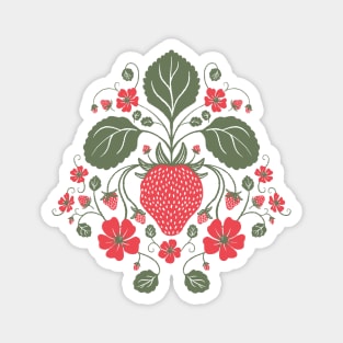 Wild Strawberry Botanical Magnet