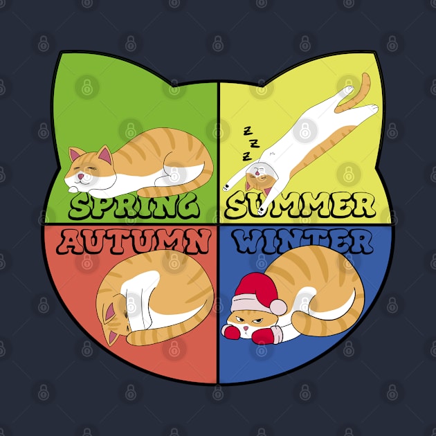 My cat in the four seasons -  The sleeping cat by Amgrize