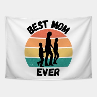 Best Mom Ever. Retro Sunset Design for Moms. Tapestry