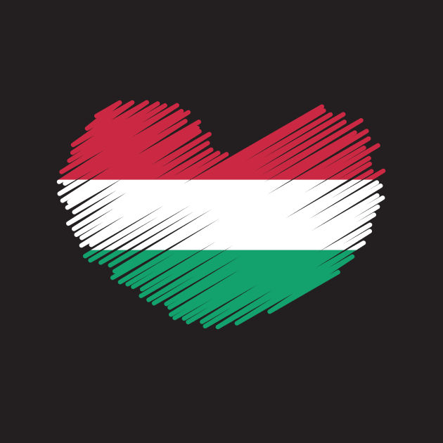 Hungary Heart Design Flag by Sanu Designs