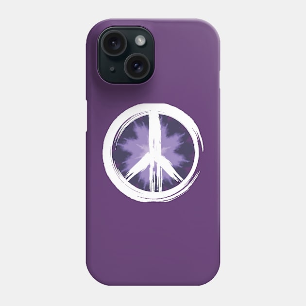 Purple Tie-Dye Peace Sign Phone Case by AwkwardTurtle