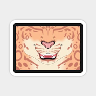 Strawberry Blonde Snow Leopard Face Magnet