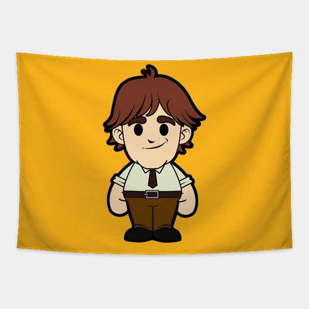 Jim Halpert The Office Chibi Tapestry by nataliawinyoto