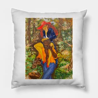 In The Woods Oil on Canvas Pillow