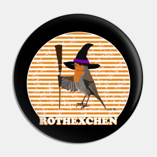 Robin Bird Watching Birding Ornithologist Halloween Gift Pin