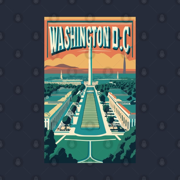 A Vintage Travel Art of Washington DC - US by goodoldvintage
