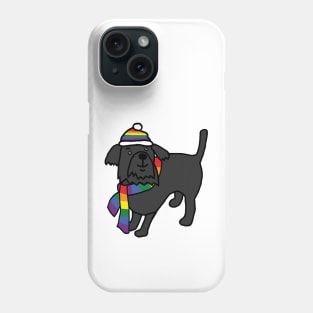 Cute Dog and Rainbow Pride Flag Hat and Scarf Phone Case