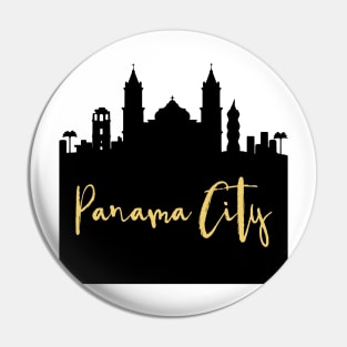 PANAMA CITY PANAMA DESIGNER SILHOUETTE SKYLINE ART Pin