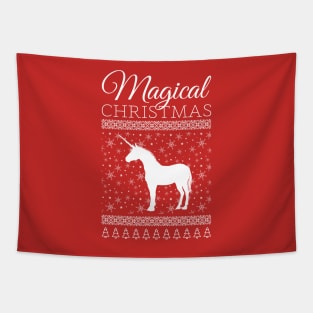 Christmas Unicorn Christmas Present Tapestry