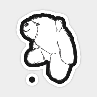 Sitting Smiley Bear Sketch Magnet