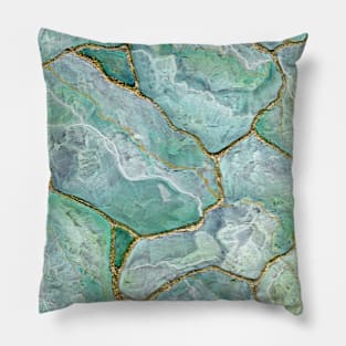 Celadon Jade Green Kintsugi Quartz Pillow