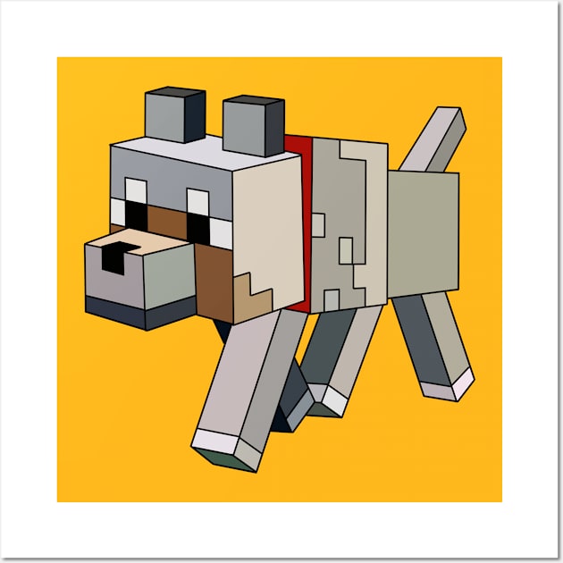 Minecraft Dog and Cat 360 Minecraft Art Classic . Mounted Print