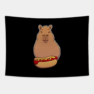 Capybara Hotdog Tapestry