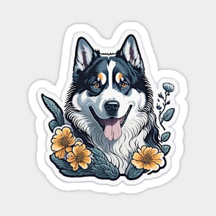 Arctic Aura: Siberian Husky Dog-Themed Magnet