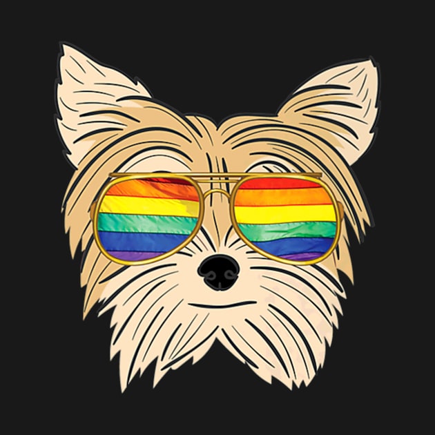 Yorkie Gay Pride Shirt LGBT Rainbow Flag Dog Pride Gift by PayneShop