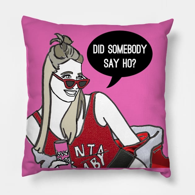 Did somebody say ho? Pillow by Katsillustration