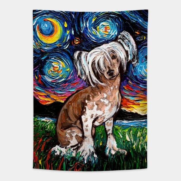 Chinese Crested Night Tapestry by sagittariusgallery