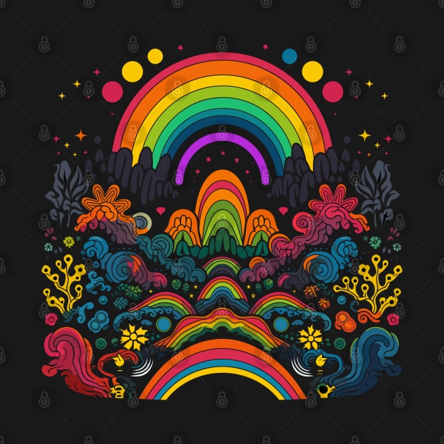 Retro Rainbow 70s Style Design by DankFutura