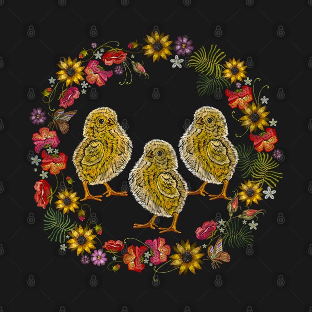 chicks wreath flower by Mako Design 