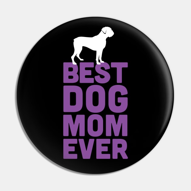 Best Boxer Dog Mom Ever - Purple Dog Lover Gift Pin by Elsie Bee Designs