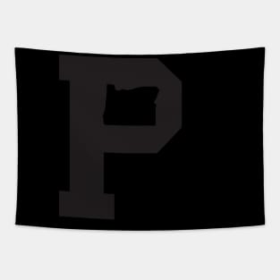 Portland Oregon P Silhouette Tapestry